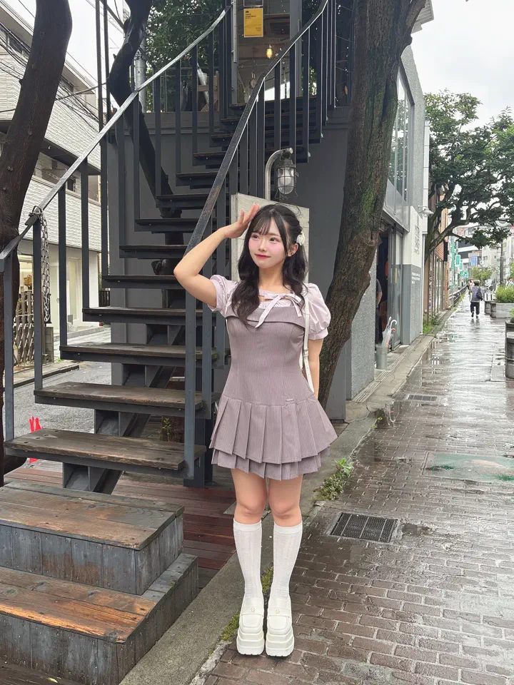 Double Pleated Ribbon Onepiece｜Rilly emulie （リリーエミュリ