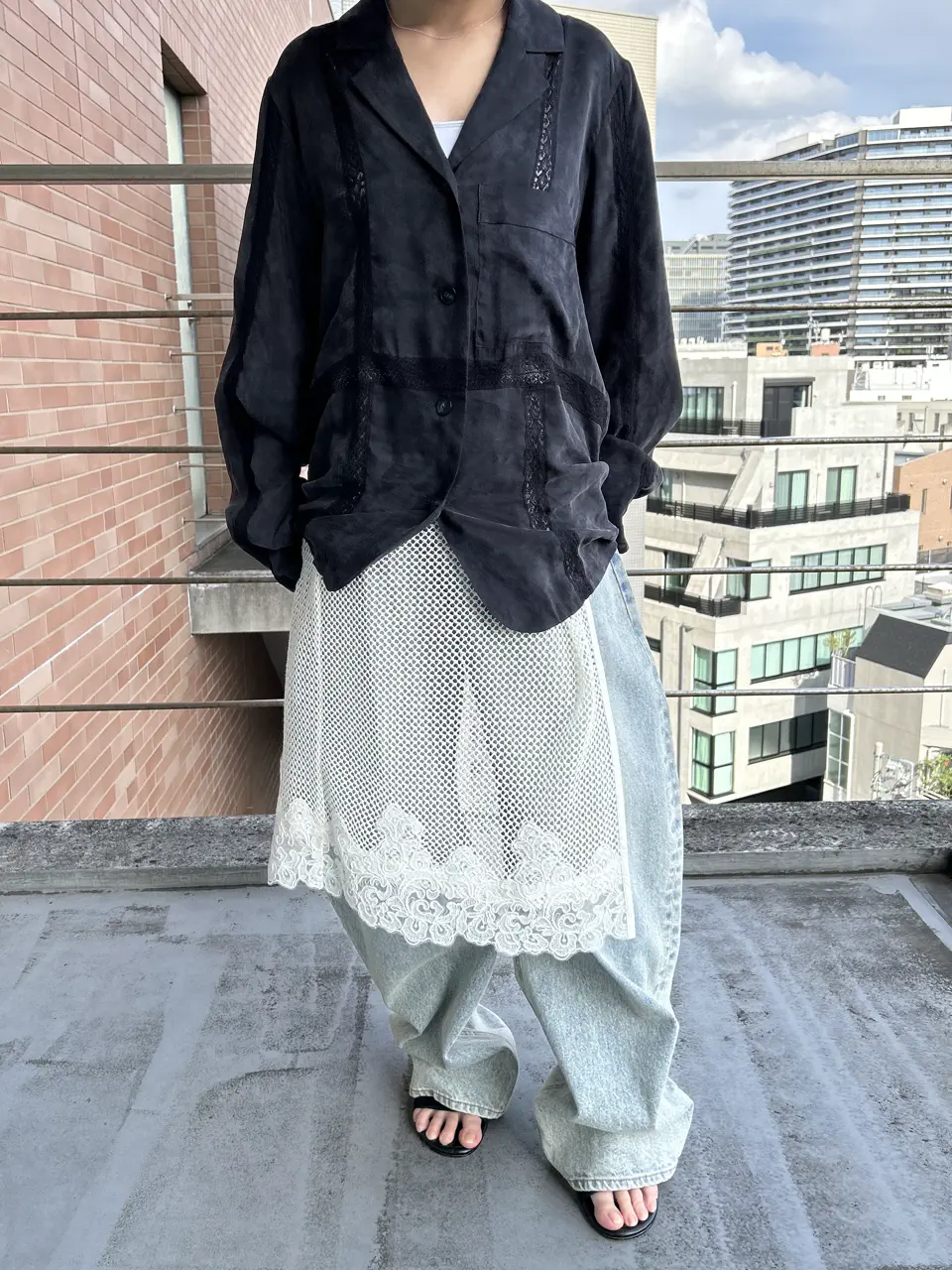 Mesh Lace Wrap Skirt
