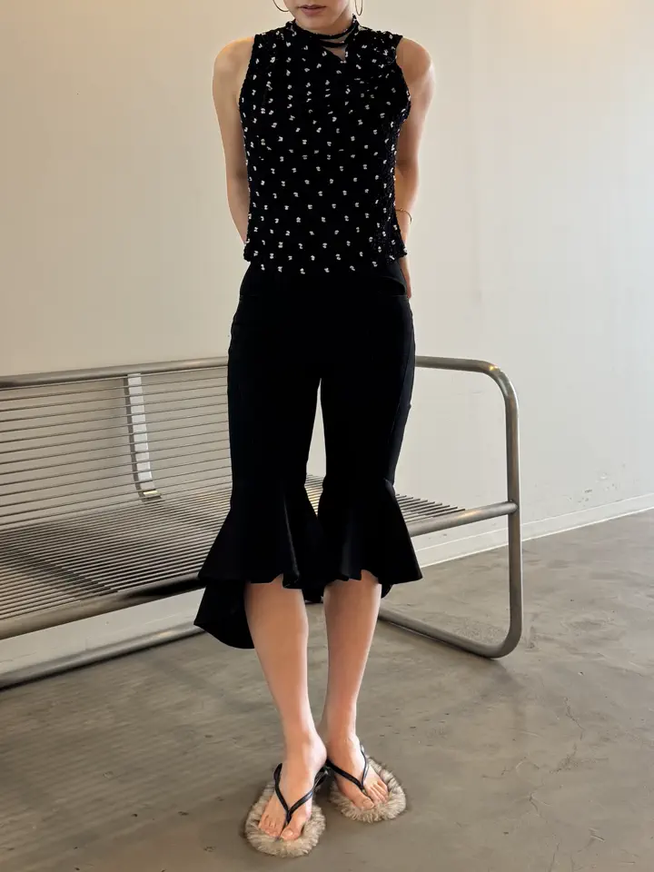 Open-Toe Metal Flat Mules