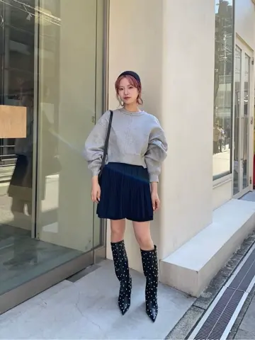 Studs Suede Long Boots スタッズ スエード ロングブーツ Studs Loose Long Boots