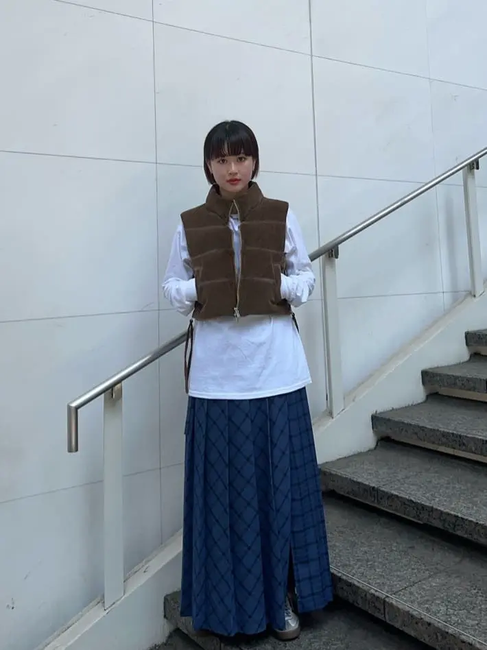 SALE】Multi Fabric Puffer Vest