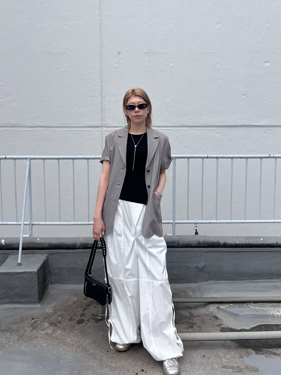 SALE】2way Suspender Parachute Pants