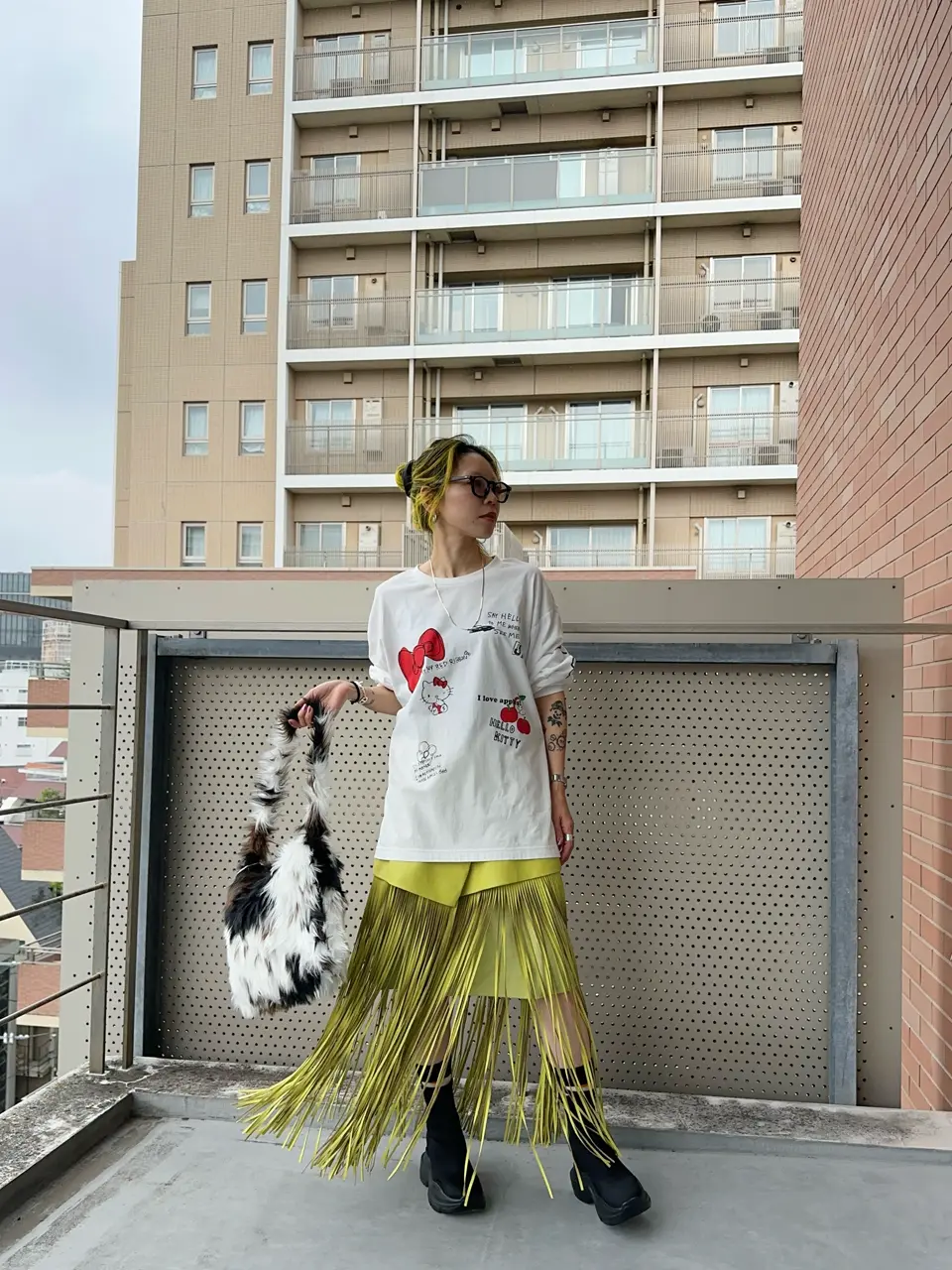 SALE】Vegan Leather Fringe Wrap Skirt