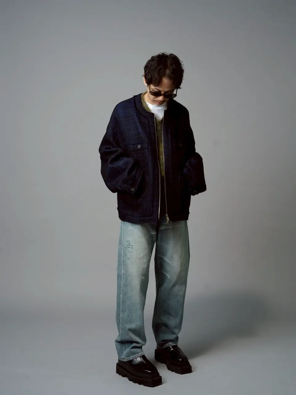 キッドモヘアVネックニットプルオーバー