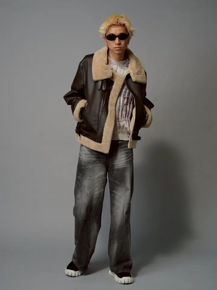 10.5オンスワイドストレートデニムパンツ