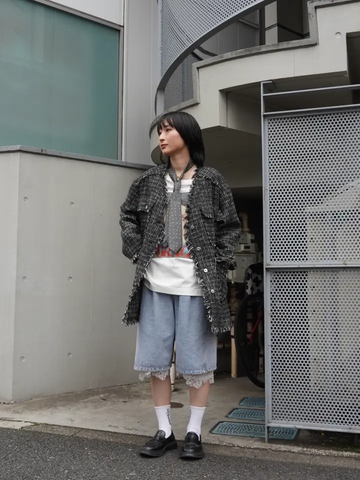 Multi-Way Layered Denim Shorts