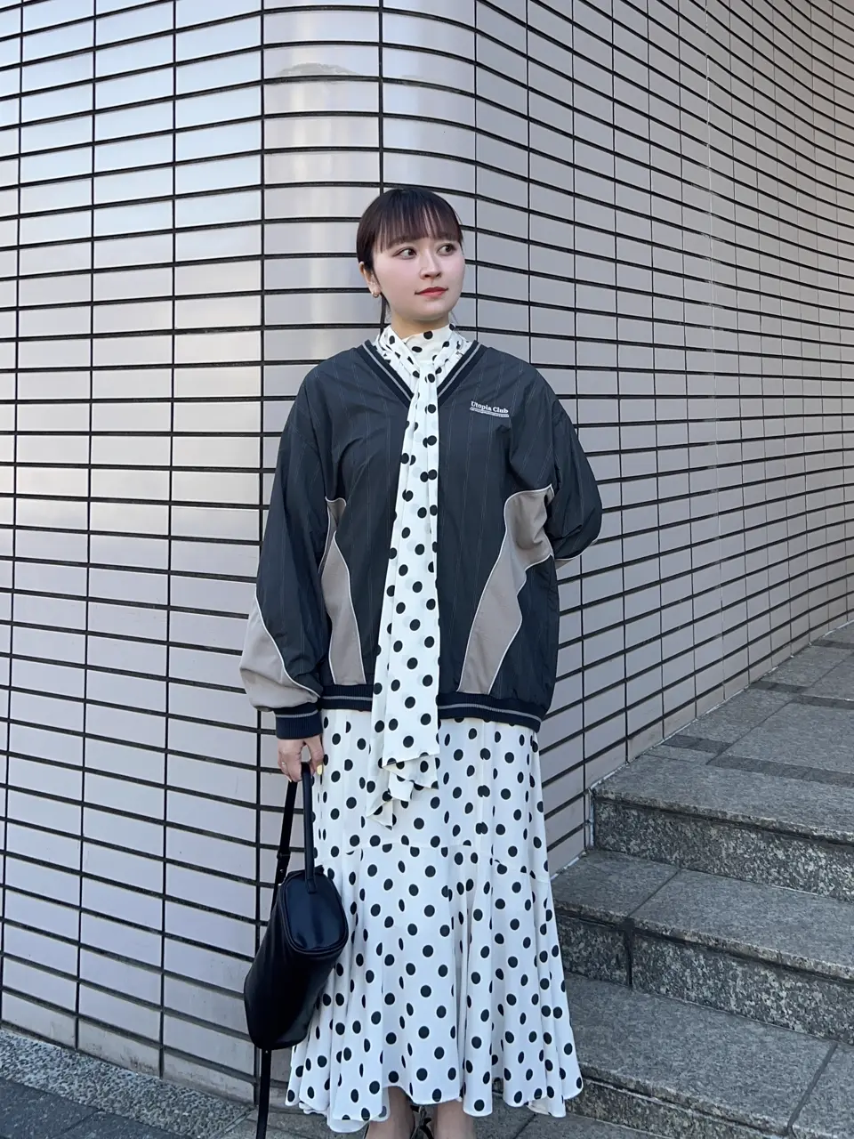 SALE】2WAY Sleeve Dot One-Piece