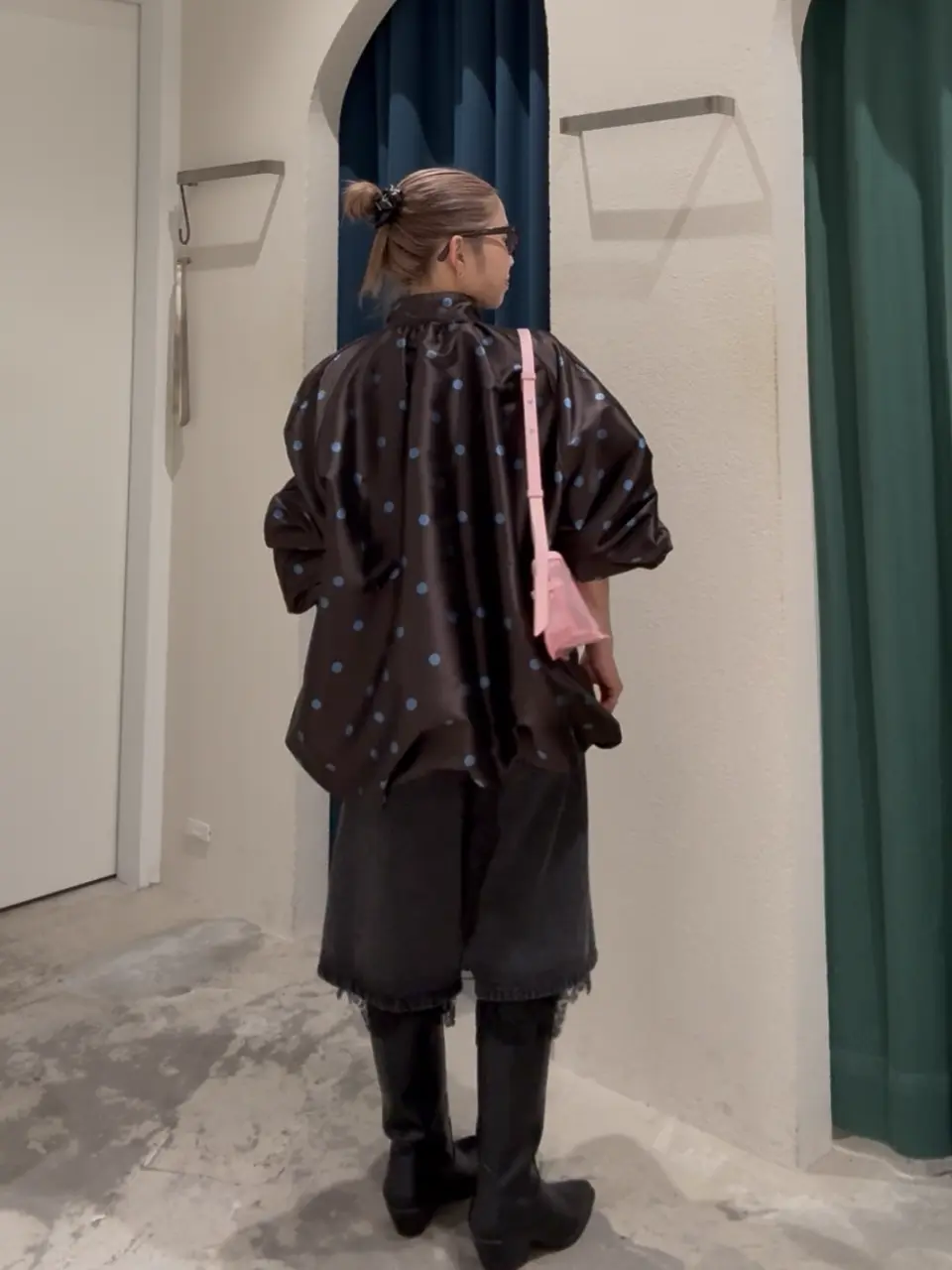 SALE】Dot Voluminous Balloon Blouson
