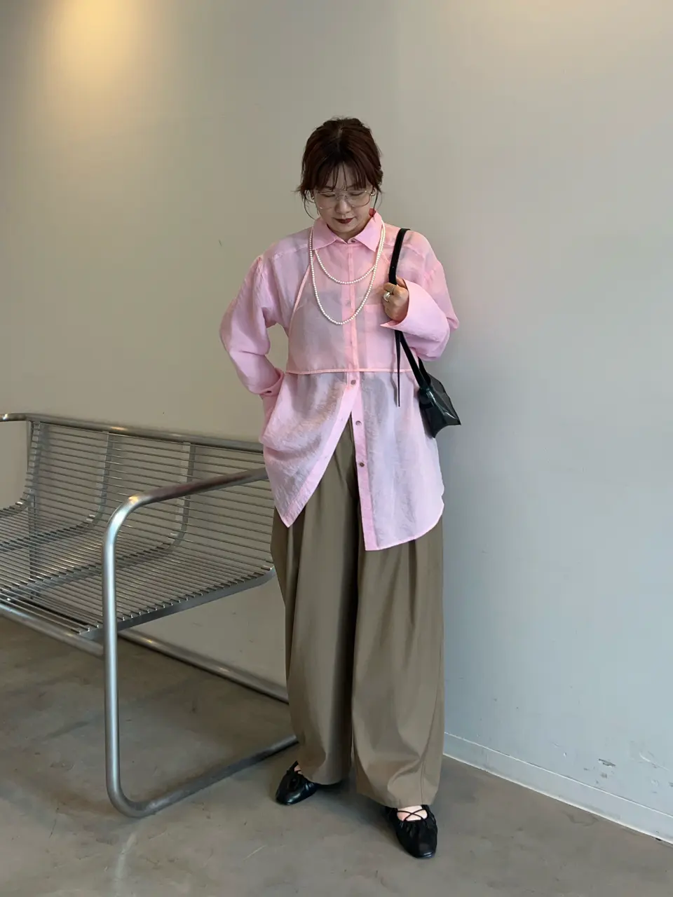 SALE】Sheer Bustier Combi shirt