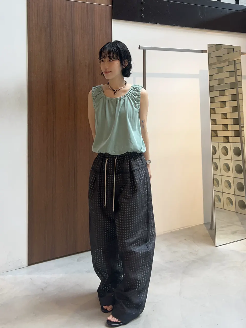 2WAY French Terry Gathered Top