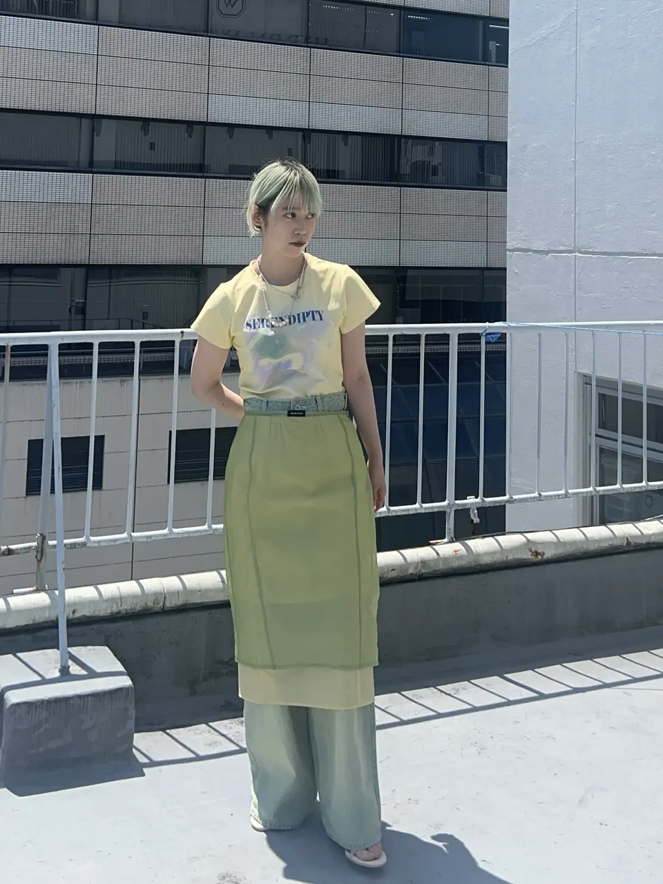 SALE】Sheer Layered Color Skirt