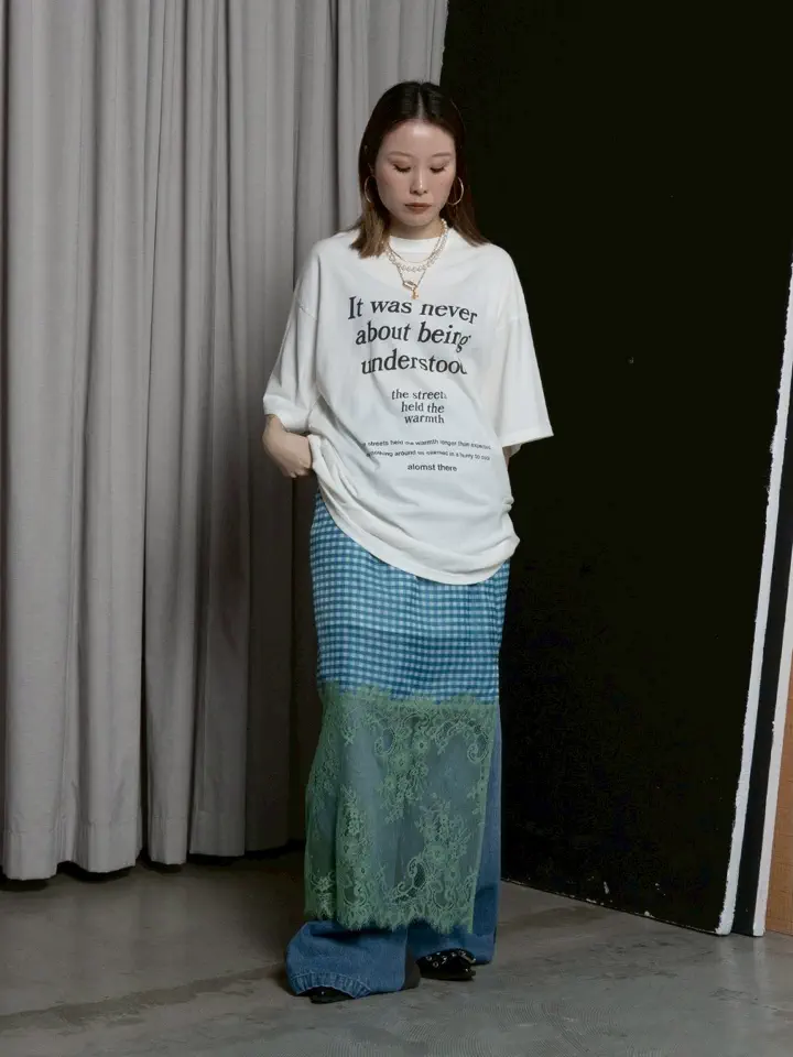 SALE】Check Lace Tight Skirt