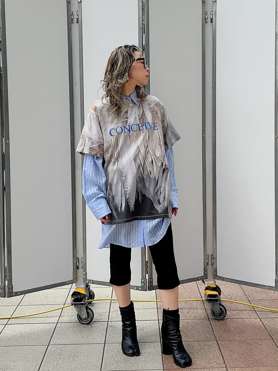 SALE】Mini Skirt Layer Capri Pants