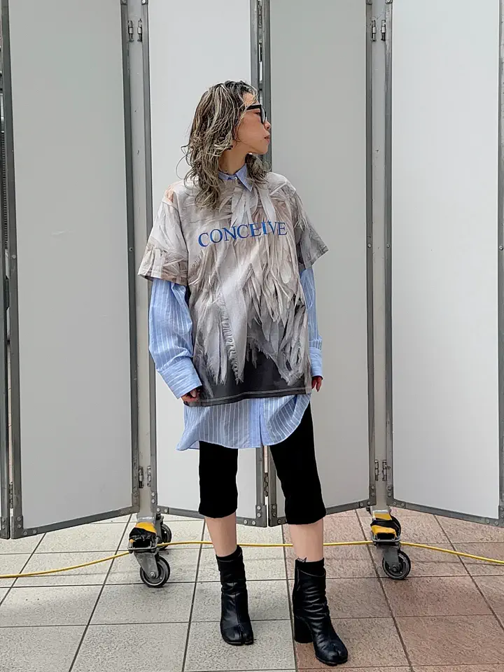 SALE】Mini Skirt Layer Capri Pants