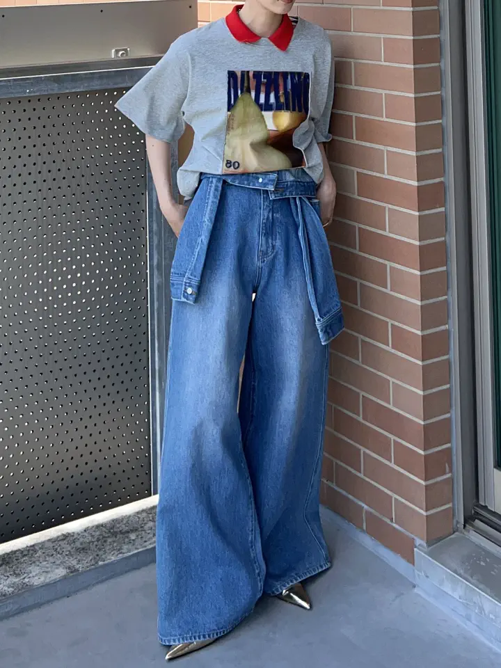 2WAY High-Waist Wide Denim