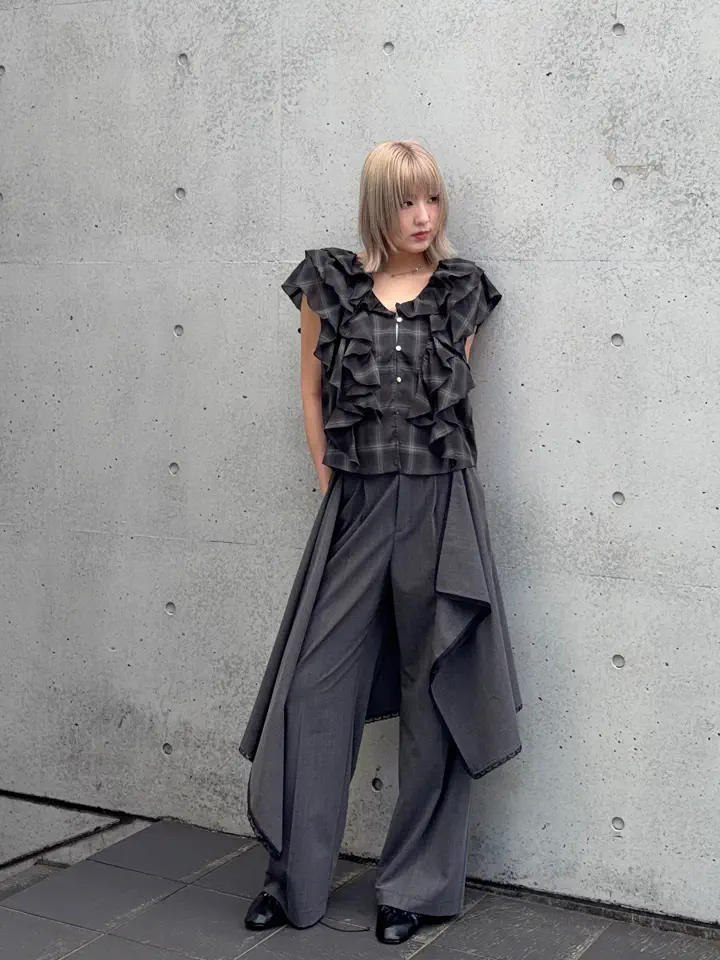 Wrap-Draped Skirt Pants