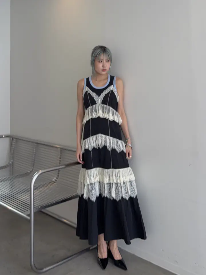 SALE】Lace Tiered Cami Dress