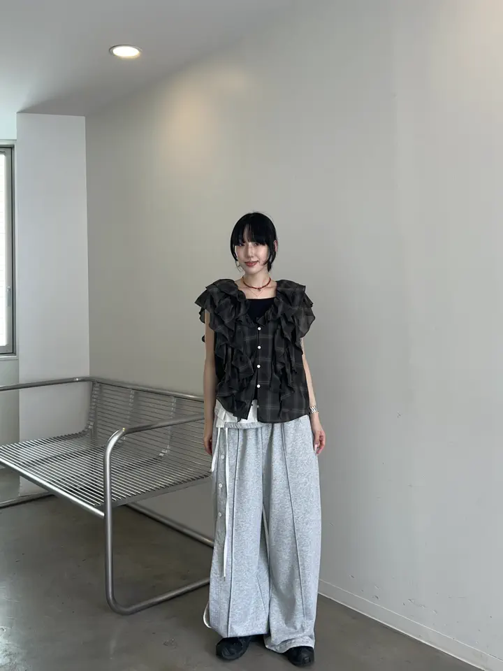SALE】Ruffle Check Shirts