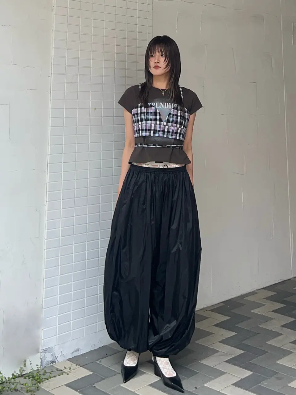 Checkered Short Bustier