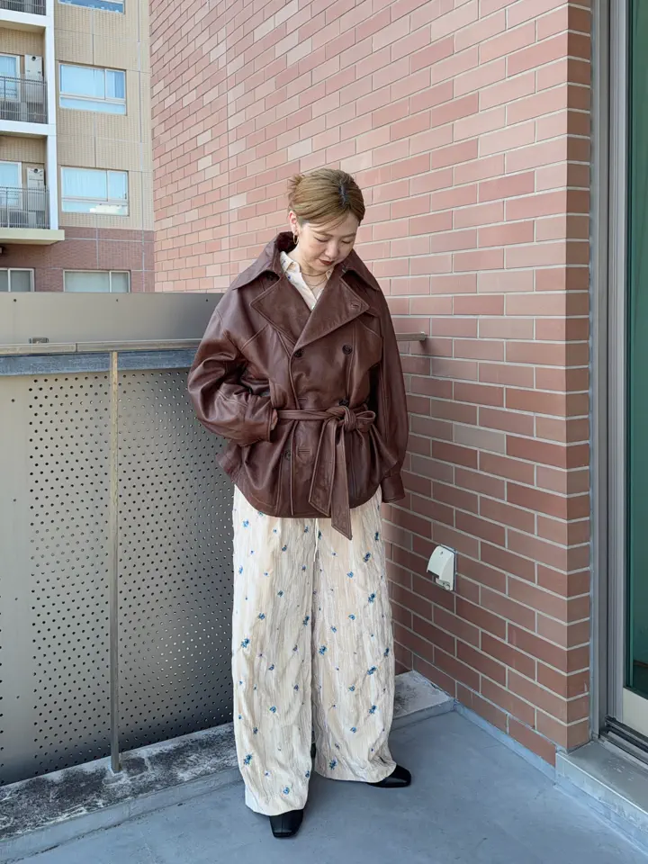 26AUTUMN PRE-ORDER】Leather Short Trench Coat