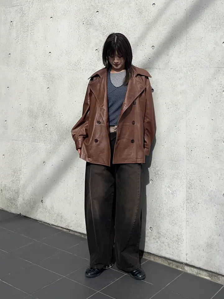 26AUTUMN PRE-ORDER】Leather Short Trench Coat