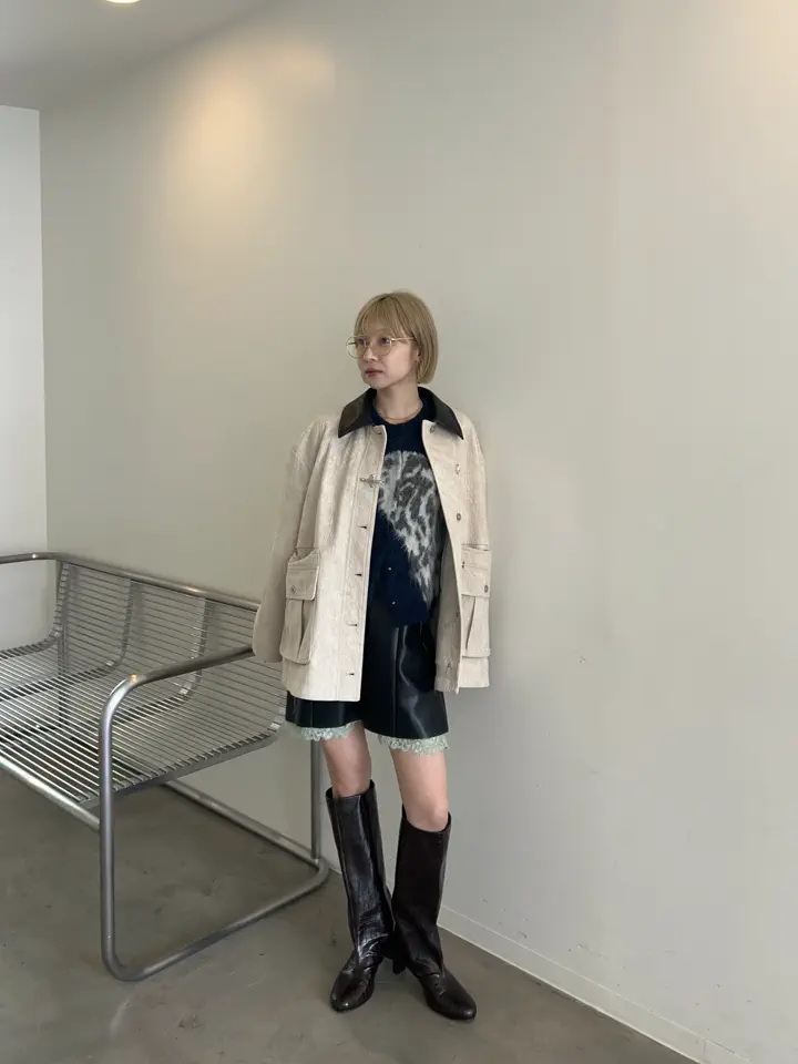 Lace-Trim Vegan Leather Tunic