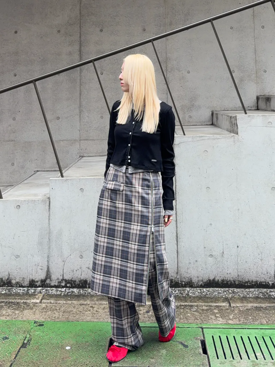 Zipper Skirt Set Pants