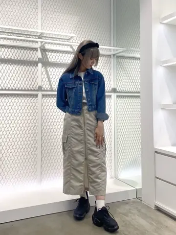 ノーカラー ロングコート 低身長さんにもオススメ！ 初々し