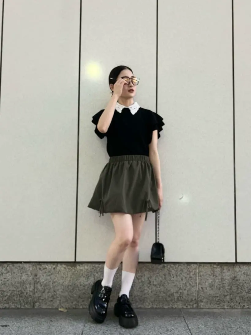 tシャツ 「Narcissus」フリルニットトップス レディース Narcissus tシャツ 「Narcissus」フリルニットトップス