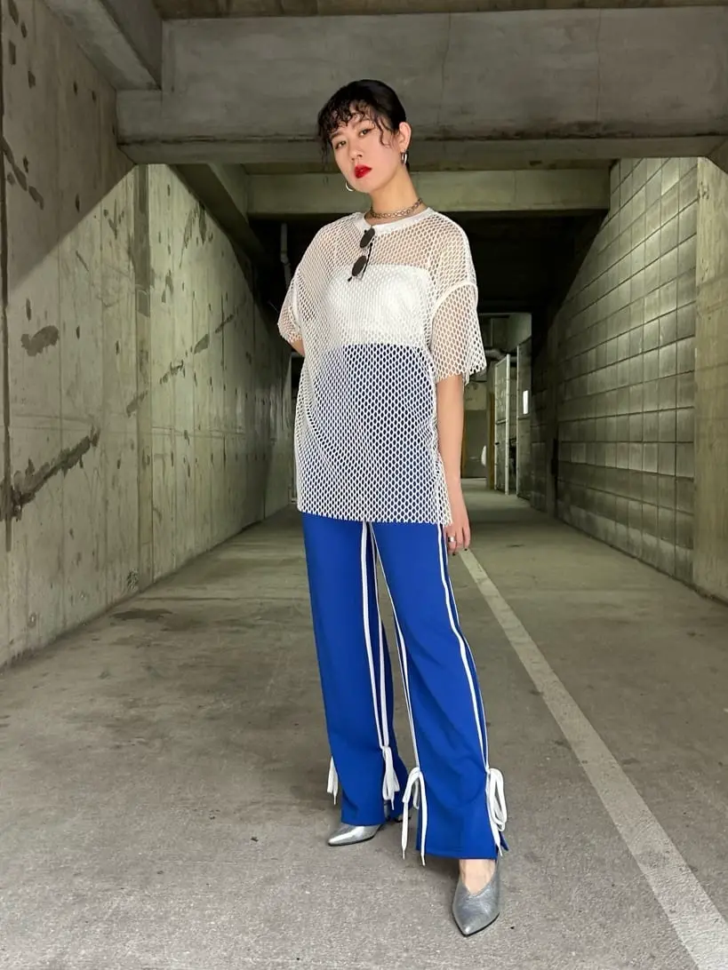 【Narcissus】メッシュトップス　オーバーサイズ長袖　ホワイト メッシュTシャツ | Narcissus WEB STORE