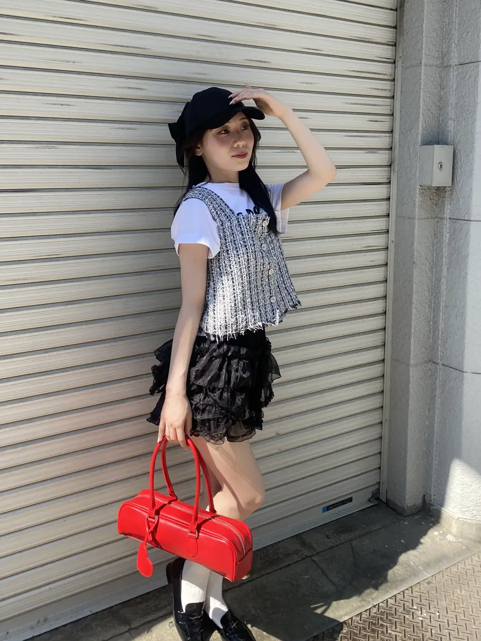 Narcissus 異素材ボリュームトルネードフリルコート フリルミニスカ Narcissus 異素材ボリュームトルネードフリルコート フリルミニスカ