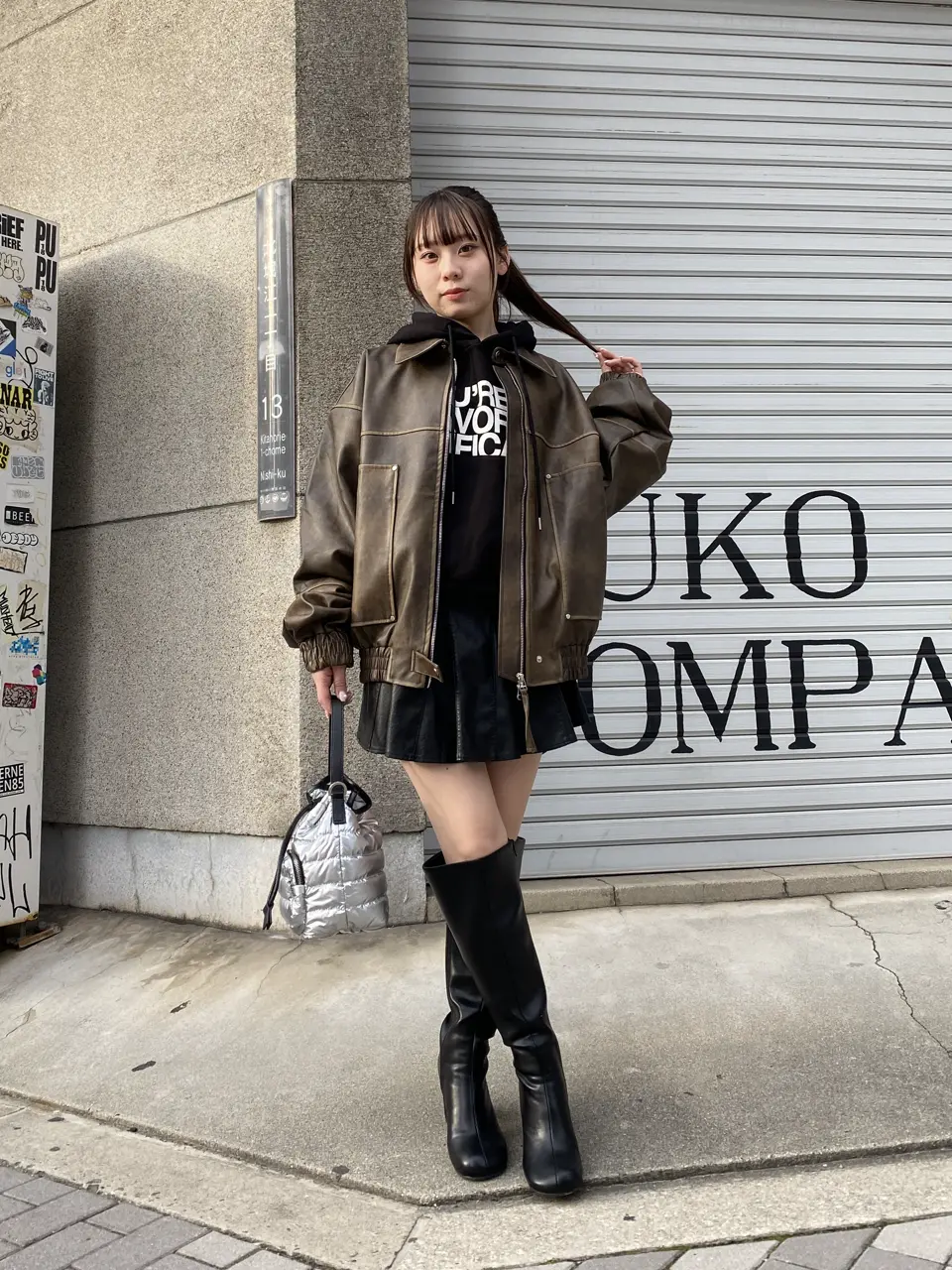 Narcissusレザーブルゾンジャケット