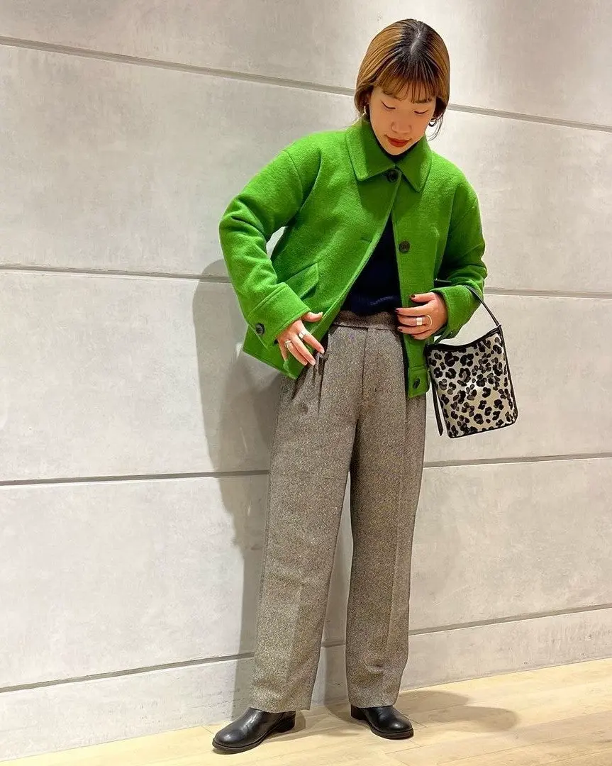 ラメツイード・タックパンツ/40代50代からのレディース