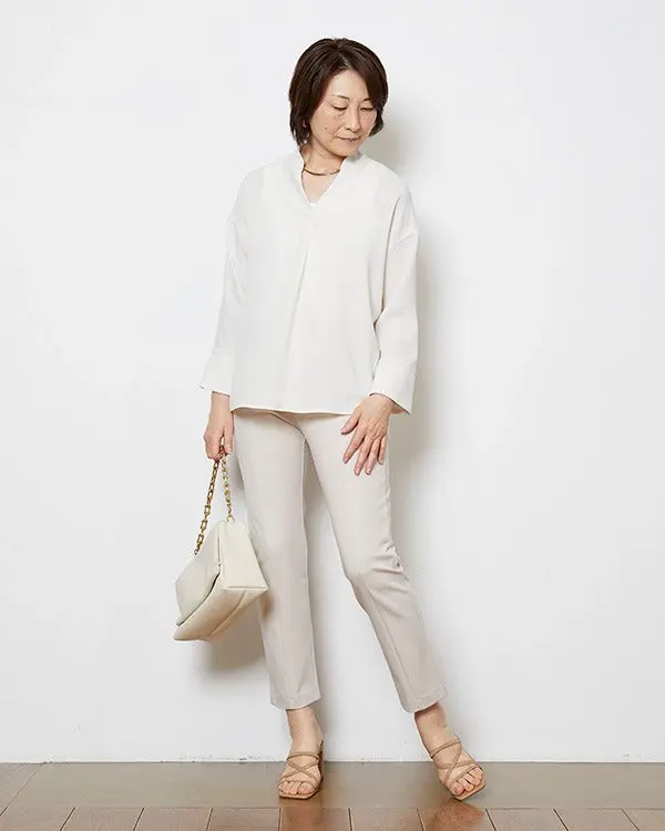 ストレッチダブルフェイス・センターラインパンツ/40代50代からの