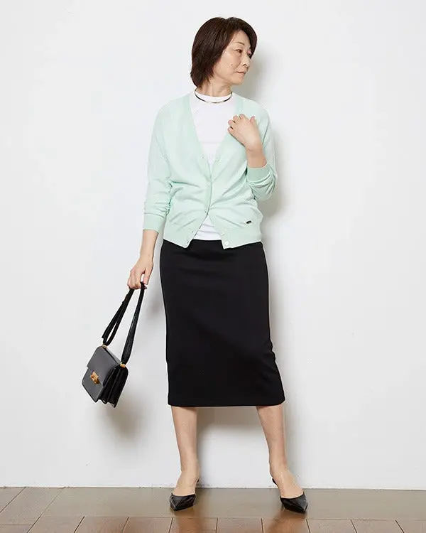 シルクコットン・Vネックカーディガン/DoCLASSE