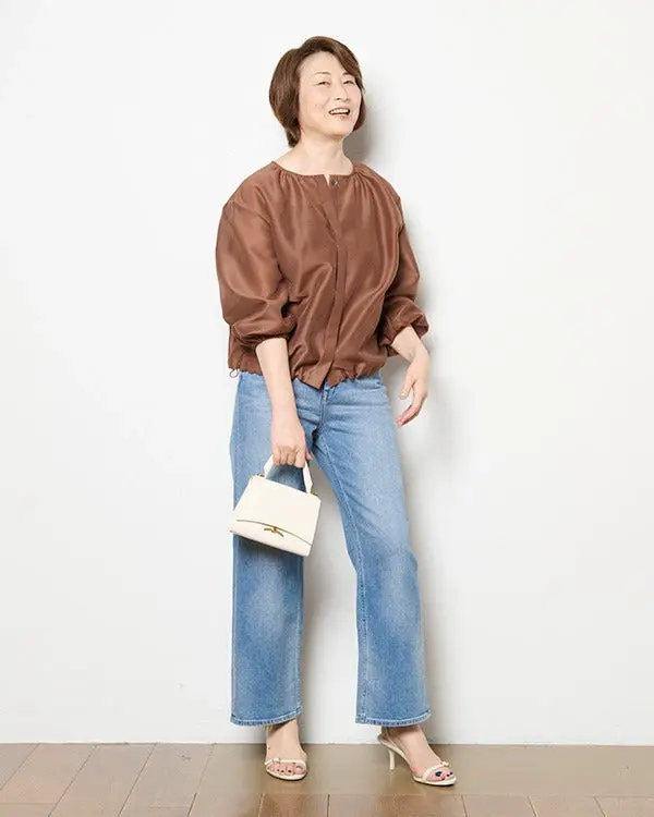 シアーオーガンジー・ギャザーブルゾン/40代50代からの