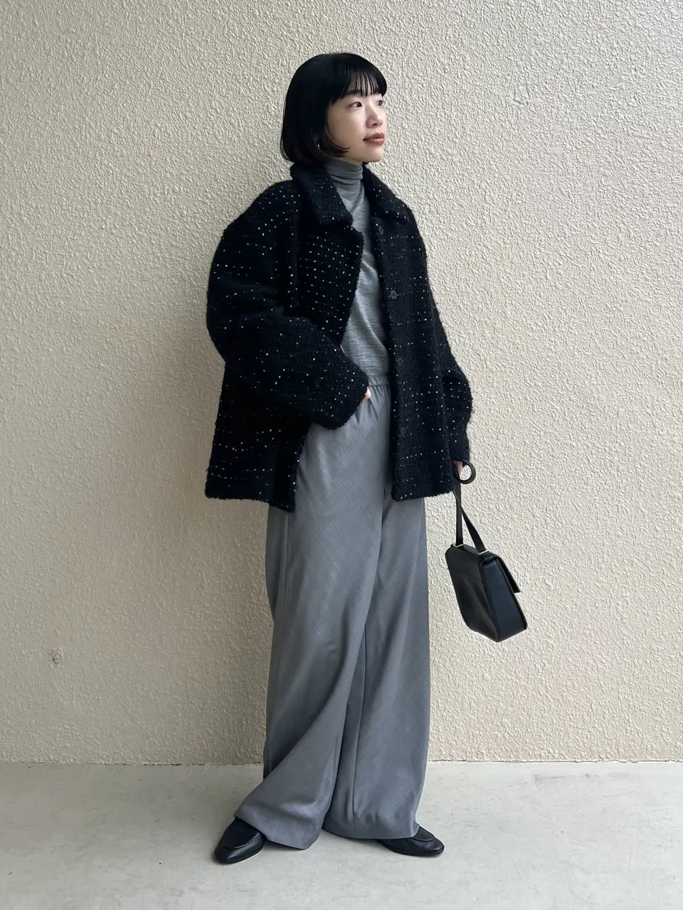 ミックスツイード・ジャケットブルゾン/40代50代からのレディース