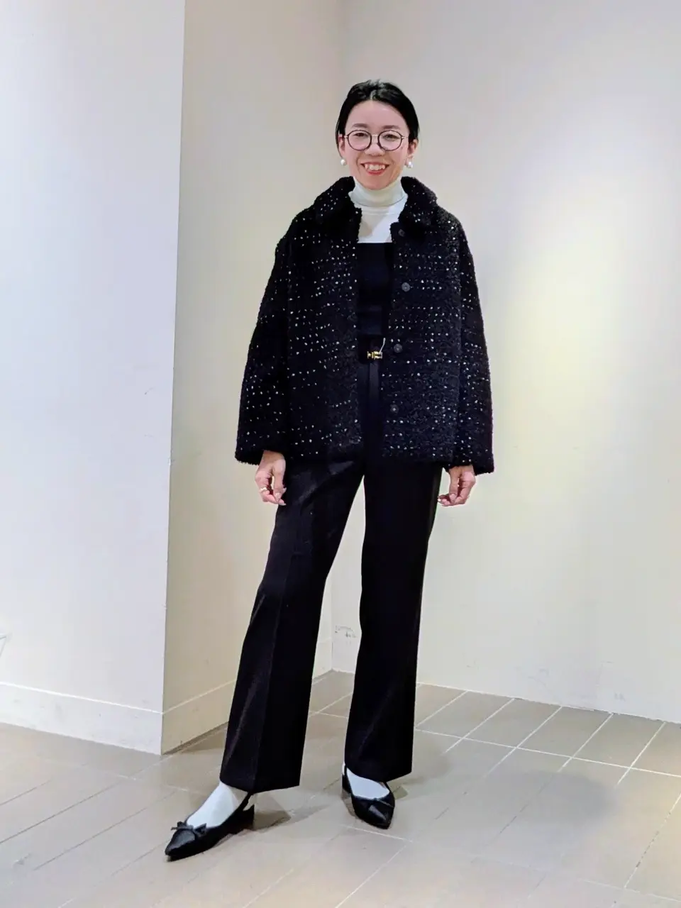 ミックスツイード・ジャケットブルゾン/DoCLASSE