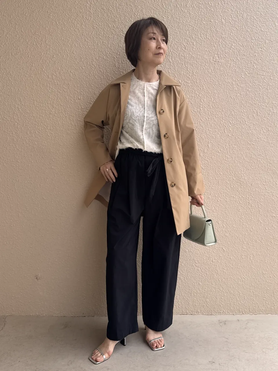 ハイカウントタフタ・イージーバレルパンツ/DoCLASSE