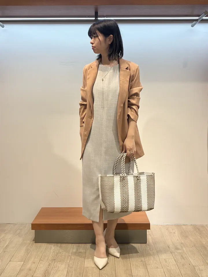 999新品✨ プラージュ リネン混 ダブル ジャケット ベージュ 近年モデル リネン混ストレッチ・ダブルジャケット/DoCLASSE