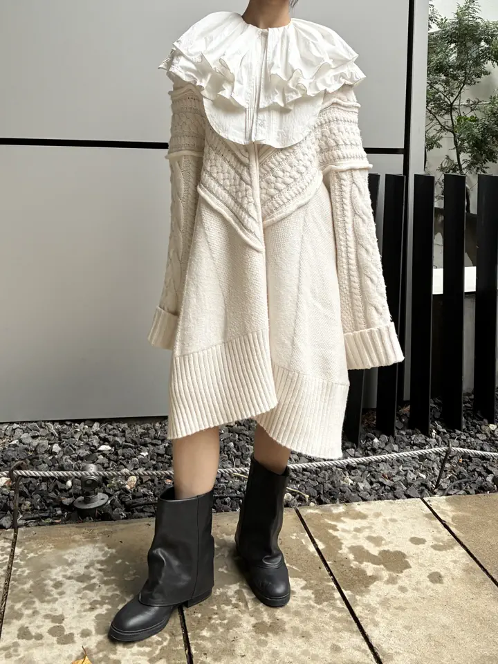 GIUNON】flower knit cardigan / フラワーニットカーディガン – LA