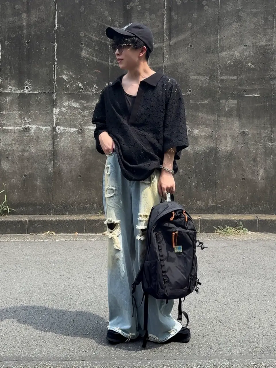 Unknown ダメージドレザーGジャン ラグラン フェード 短丈 グランジ