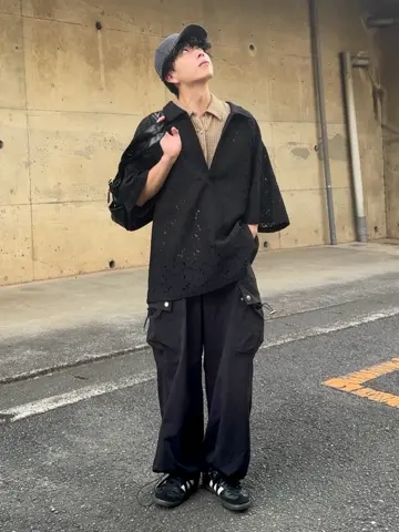 トップス Roots__jp カットアウトロングドレス/シアー/長袖/谷間見せ/背中隠し/ワン