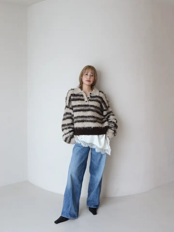 MOHAIR BORDER KNIT