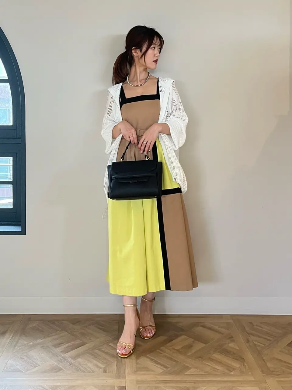 GRACECONTINENTAL ライン配色キャミドレス ブラック グレースコンチネンタル GRACE CONTINENTAL ライン配色キャミ