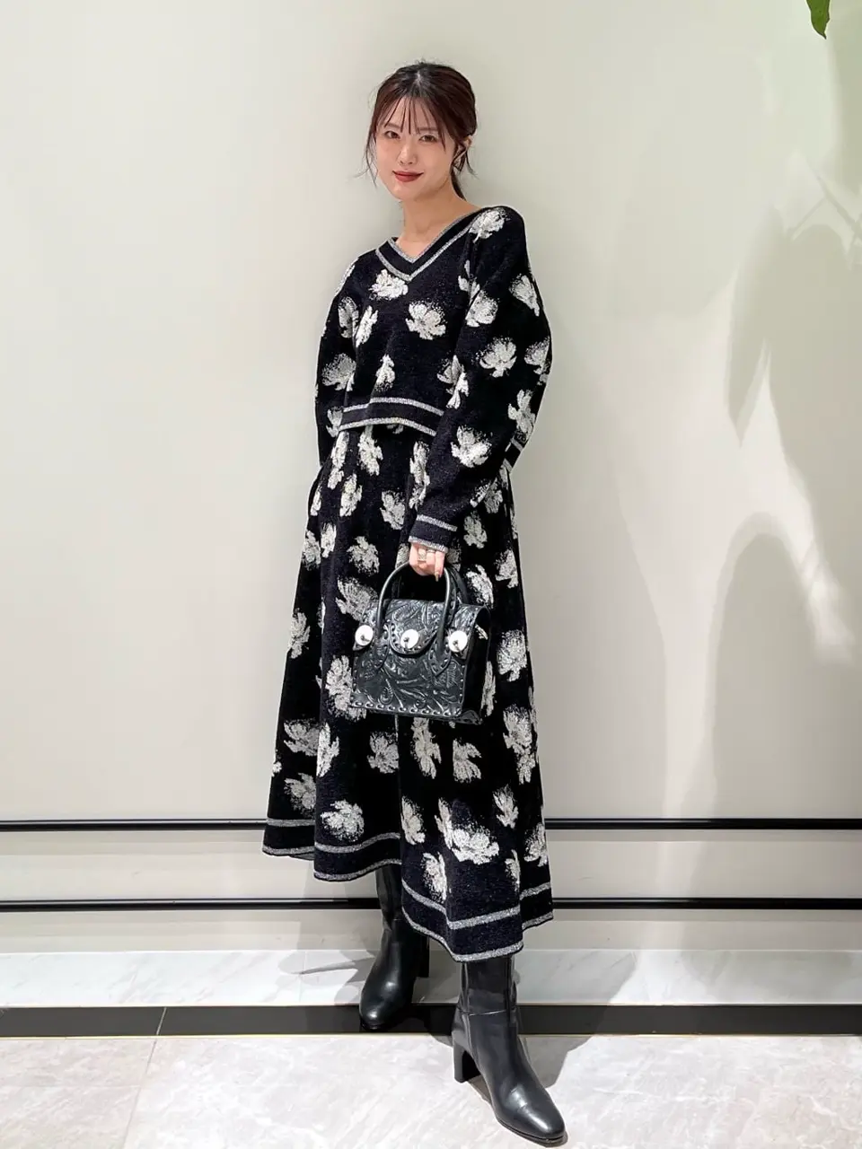 新品同様　グレースコンチネンタル　フローラル　ラメニットスカート ラメフローラルニットスカート / GRACE CONTINENTAL | GRACE