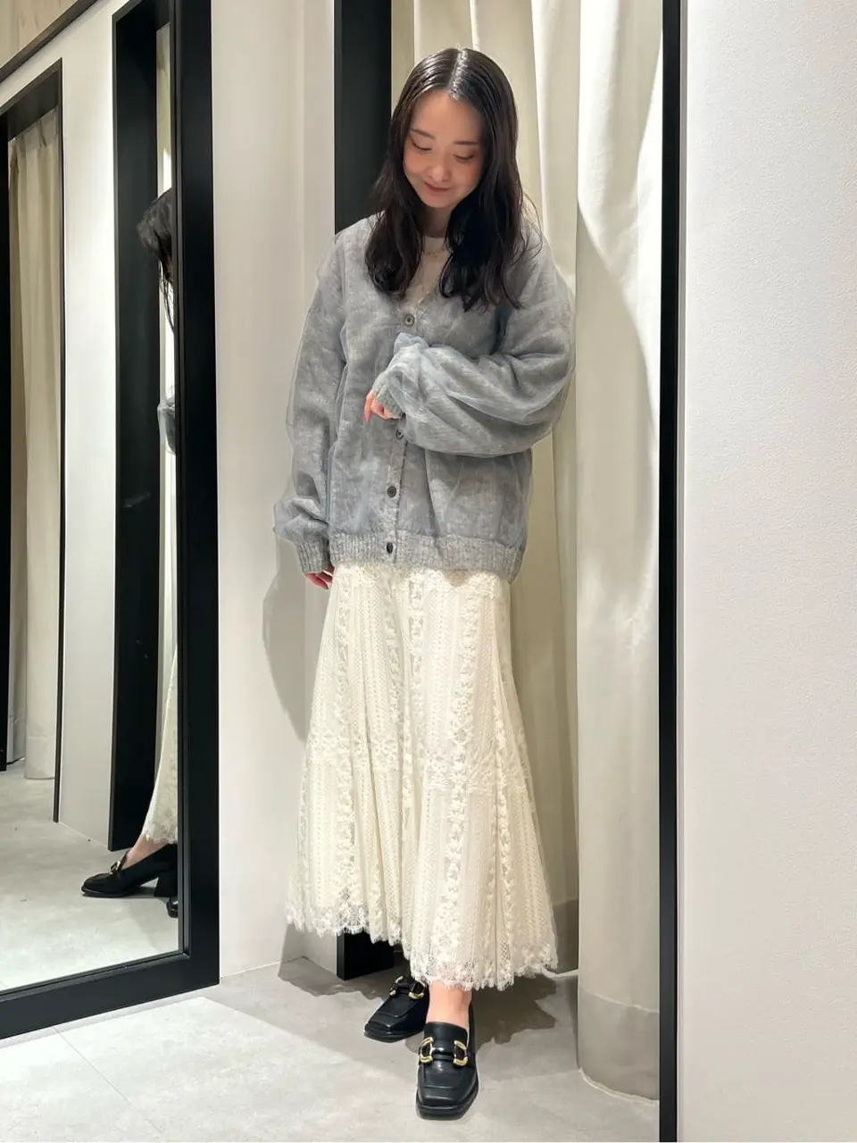 #グレースコンチネンタル#スカート#レース#スウェット#フレアスカート#グレー グレースコンチネンタル#スカート#レース#スウェット#フレア