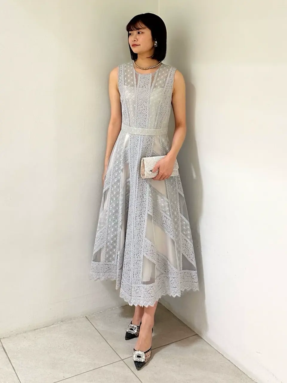 GRACE CONTINENTAL レースパッチワークワンピース レースパッチワークドレス / GRACE CONTINENTAL | GRACE