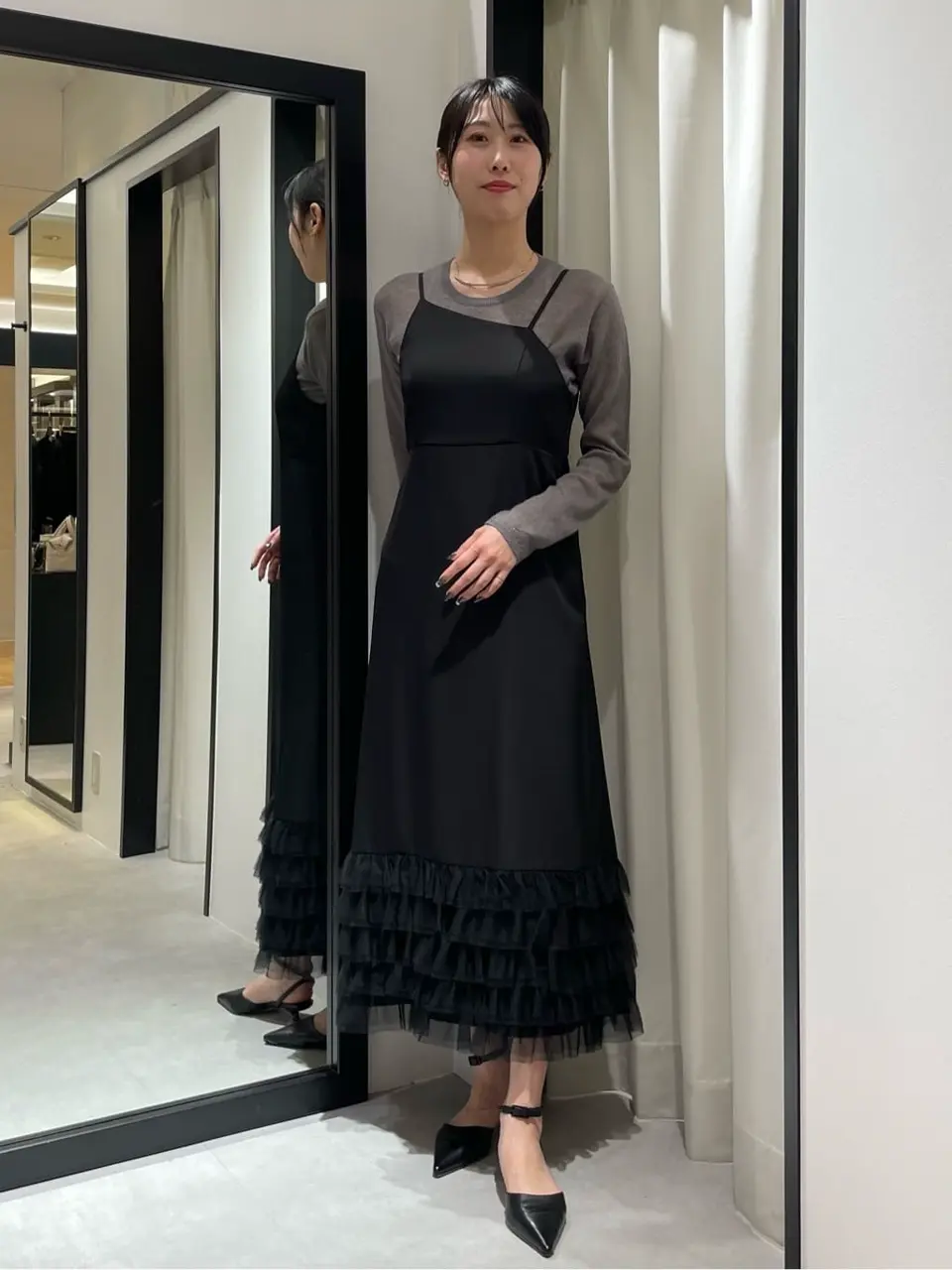 ATON（エイトン）BABY MOHAIR シアーモヘヤニットセーター　黒 ATON（エイトン）BABY MOHAIR シアーモヘヤニットセーター 黒