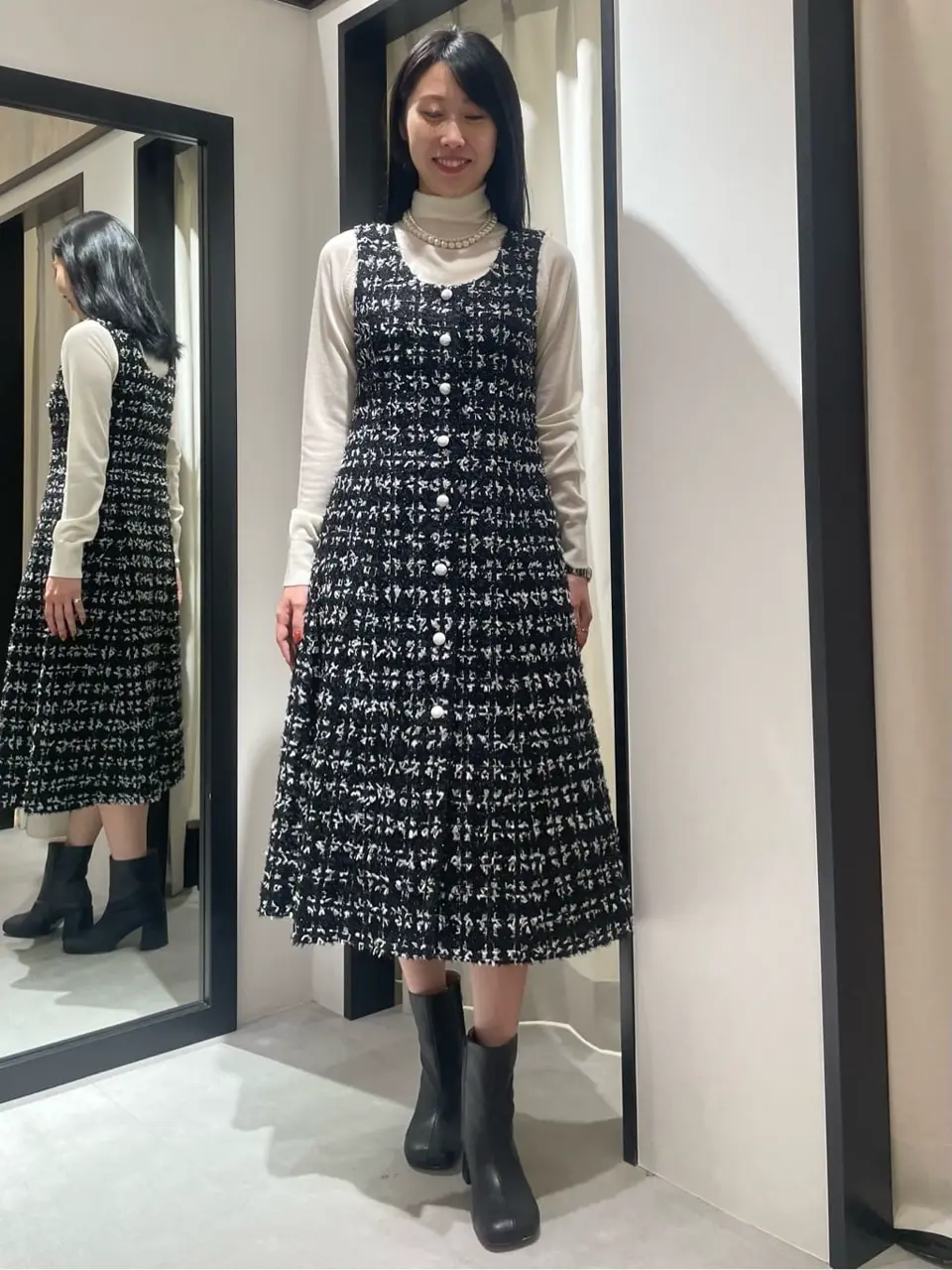 KirArin7810様✨️グレースコンチネンタルファンシーツイードコート 36 フェザーチェックツイードコート / GRACE CONTINENTAL | GRACE